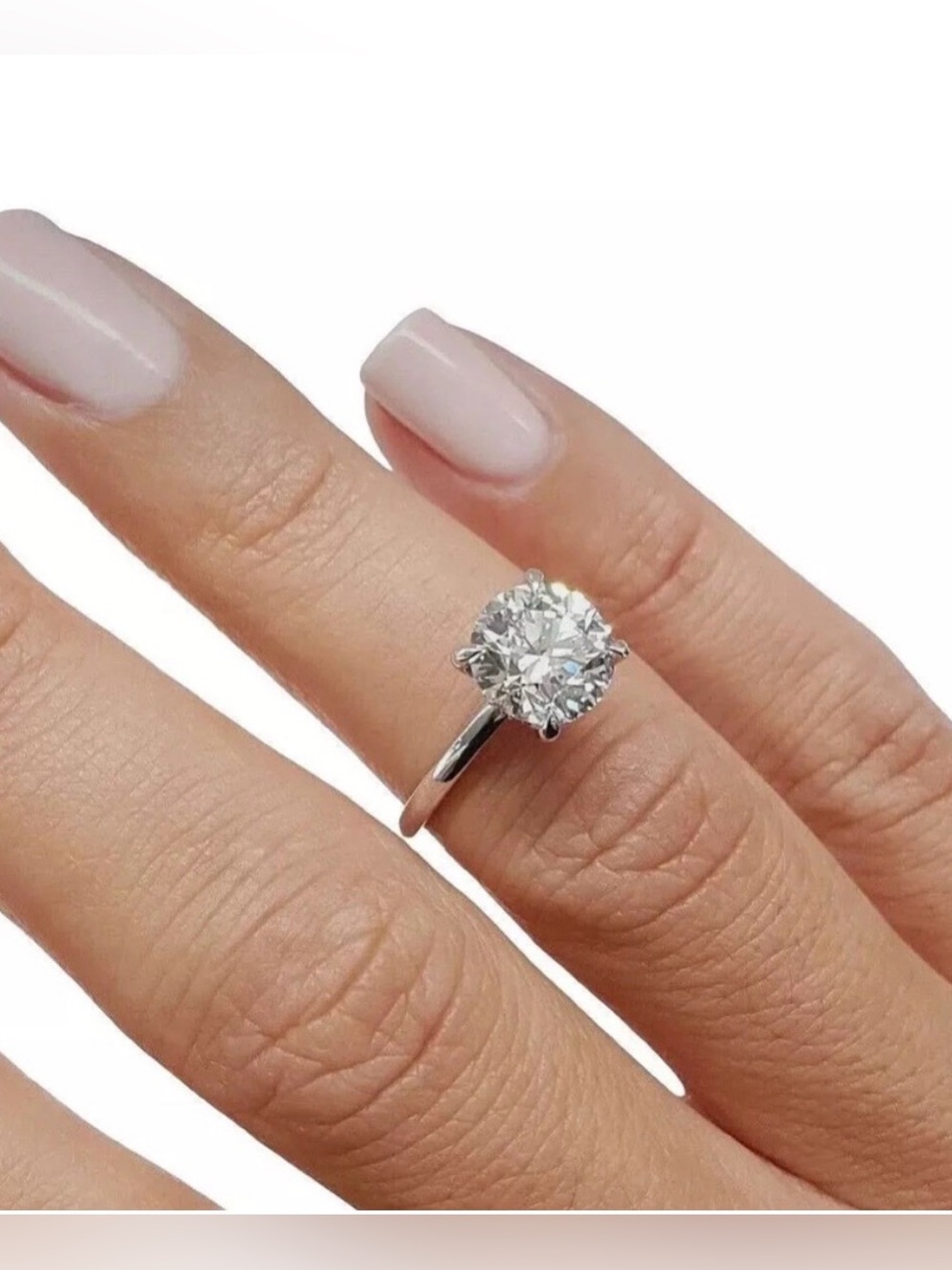2.00 Ct Round Cut VVS1/D GRA Moissanite Solitaire Engagement Ring 14k White Gold
